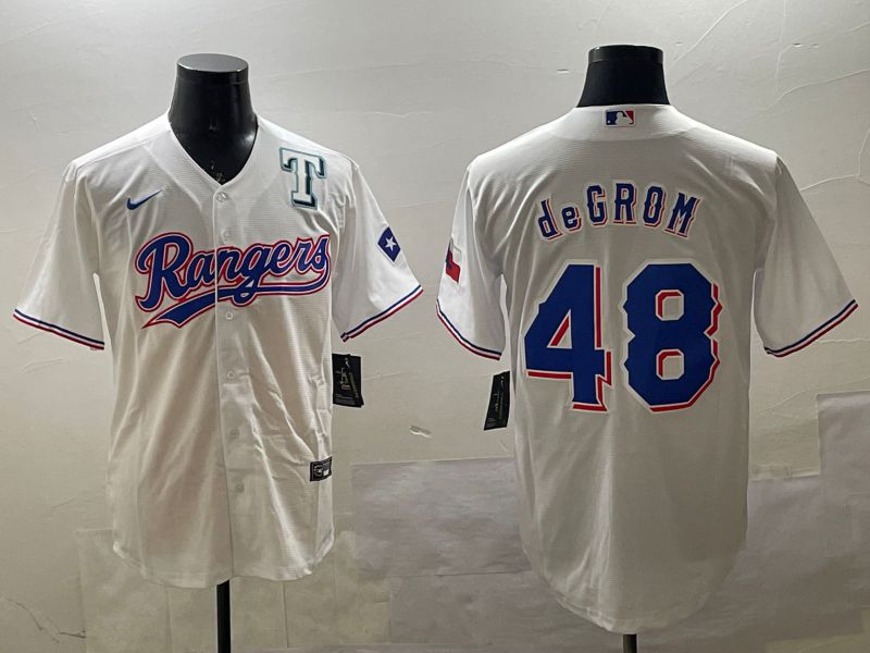 Men Texas Rangers #48 Degrom White Game 2025 Nike MLB Jersey style 3